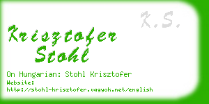 krisztofer stohl business card